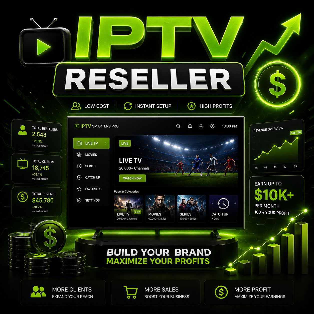IPTV reseller dashboard preview